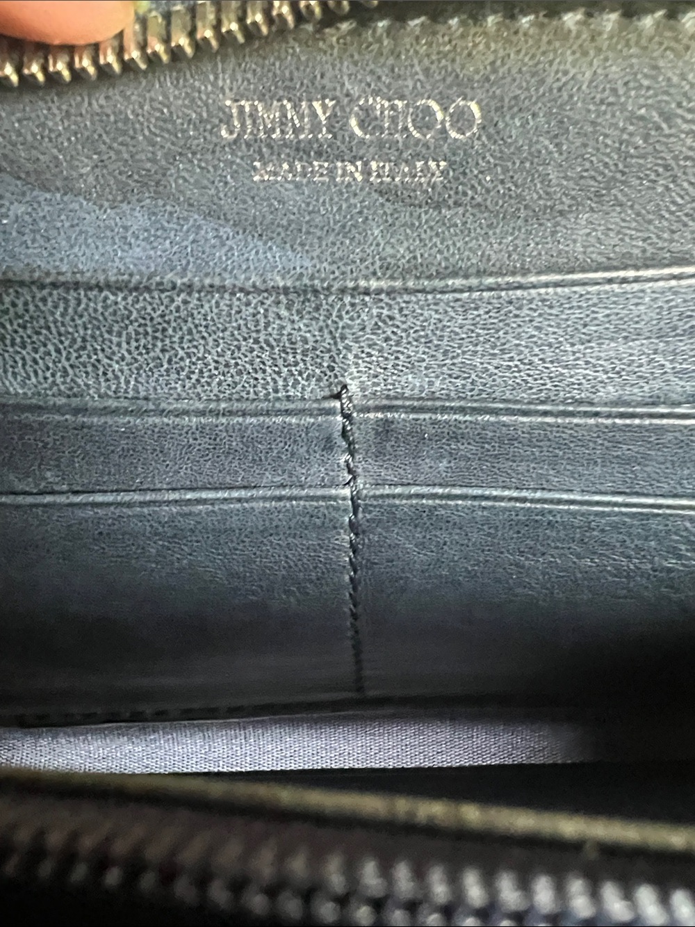 Jimmy Choo Black Star-Stud Leather Zip Wallet - Picture 3 of 5
